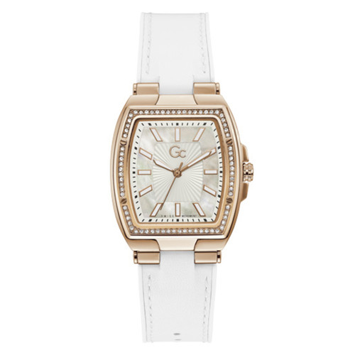 GC - Montre femme Guess Collection montres Y90004L1MF - Bracelet Cuir Blanc - Promo montre et bijoux 40 50